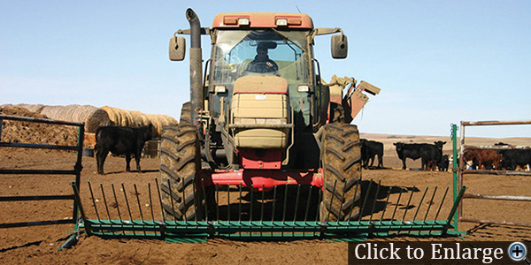 tractor going through push and drive gate